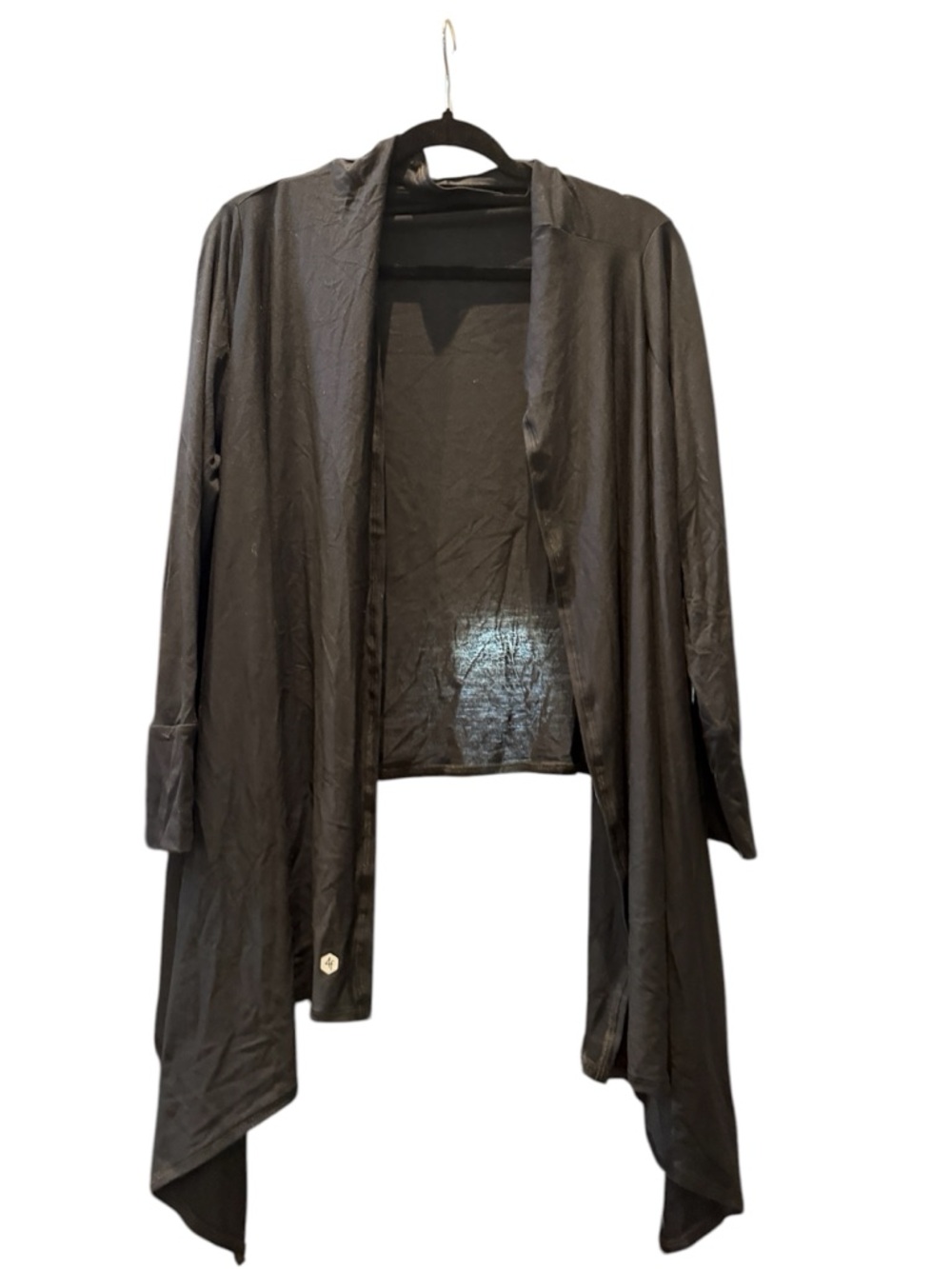 4fit Basil Lightweight Draped Open Cardigan - Black